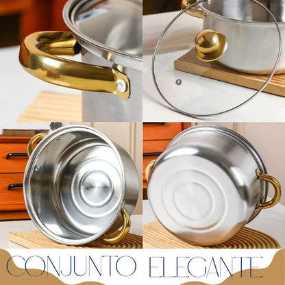 Juego de 10X piezas + tetera SWISSHOME (en Acero Inoxidable Grado Quirurgico )